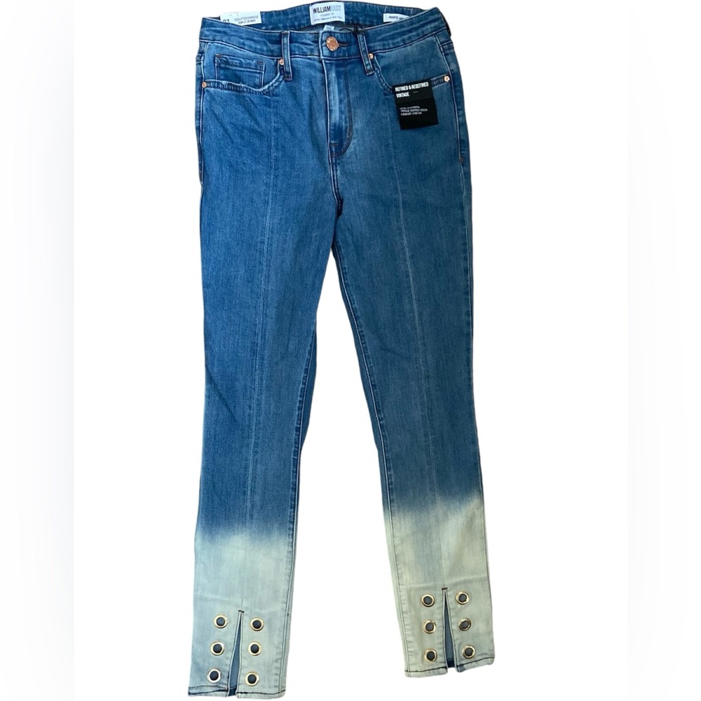 Williamrast sculpted high rise ankle skinny studded blue jeans